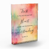 Bloc Photo Proverbes 3:5 Bible Verse Acrylique (Gauche)