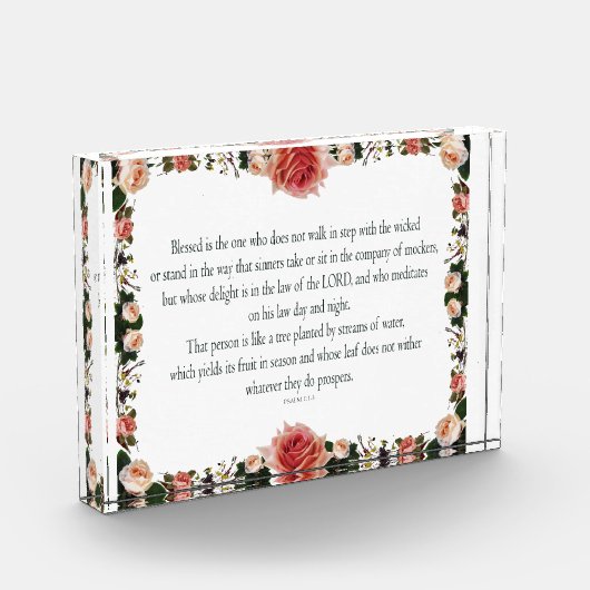 Bloc Photo Psalm 1 with Flower Borders (Gauche)