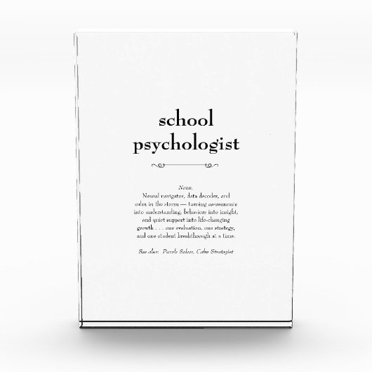 Bloc Photo Psychologue scolaire Définition Merci Cadeau (Devant)