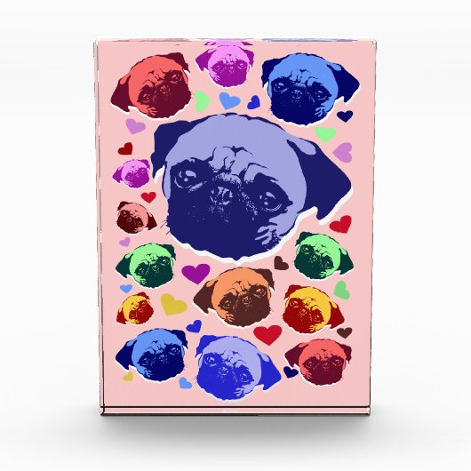 Bloc Photo Pug Puppy Dog PopArt Retro Style (Devant)