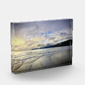 Bloc Photo Purple Ocean Beach Sunset Profitez De Chaque Momen (Gauche)