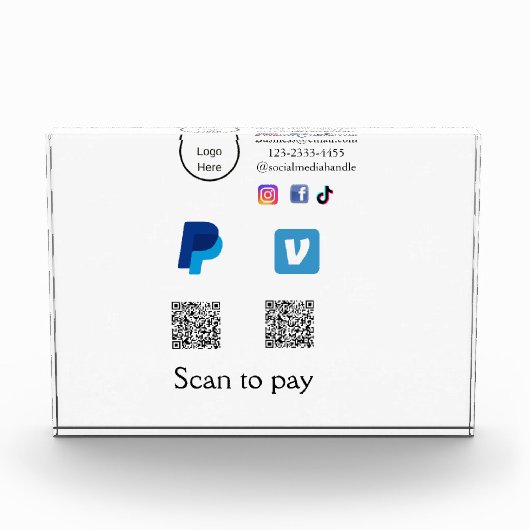 Bloc Photo Q R code PayPal venmo scanner payer ajouter médias (Devant)