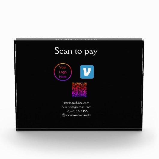 Bloc Photo Q R code venmo scanner pour payer ajouter le logo (Devant)