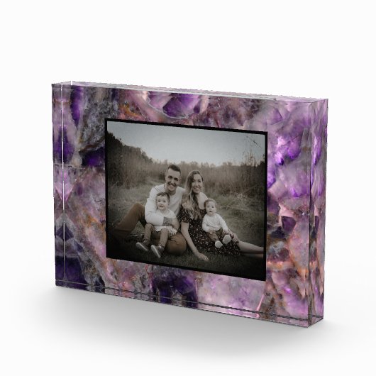 Bloc Photo Quartz d'Améthyste violet Abstrait, granit violet (Droite)