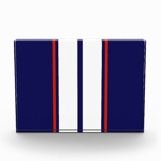 Bloc Photo Rayures de course rouges, blanches et bleues class (Devant)