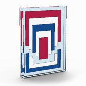 Bloc Photo Rectangle Abstrait en rouge, blanc et bleu (Gauche)
