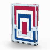 Bloc Photo Rectangle Abstrait en rouge, blanc et bleu (Droite)