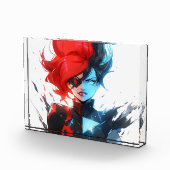 Bloc Photo Red Blue Fire Ice Comic Style Anime Girl (Droite)