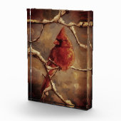 Bloc Photo Red Cardinal Bird Oil Painting – Winter Branch (Droite)