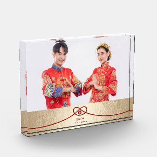 Bloc Photo Red Knot Union Double Bonheur Mariage chinois