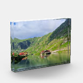 Bloc Photo Reflet du lac Bâlea – Impression alpine des Carpat (Gauche)