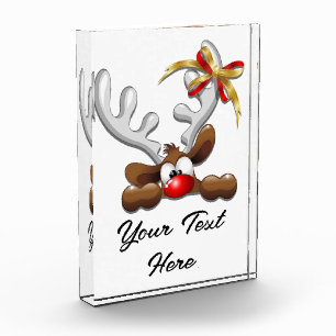 Bloc Photo Reindeer Puzzled drôle Caractère de Noël