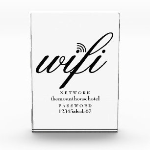 Bloc Photo Réseau Wifi moderne et panneau de mot de passe