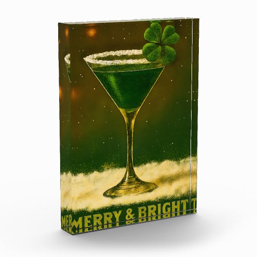Bloc Photo Retro 50s 4 Leaf Clover Irish Christmas Martini (Gauche)