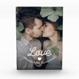 Bloc Photo Rétro amour des textes avec un coeur