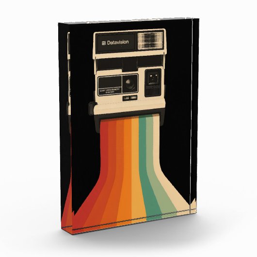 Bloc Photo Retro Camera with Rainbow Print (Gauche)