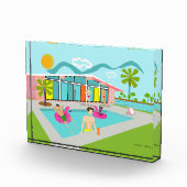 Bloc Photo Retro Gay Pink Flamant rose Pool Party (Droite)