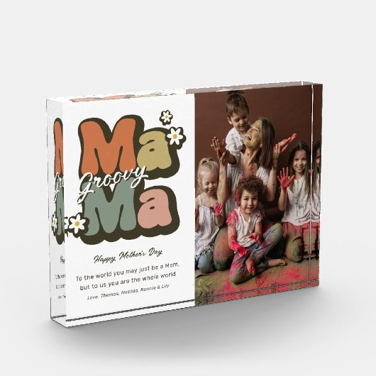 Bloc Photo Retro Hippie Mama Fête des mères (Gauche)