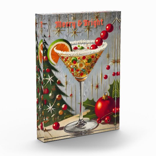 Bloc Photo Retro les années 50 Merry Bright Christmas Candy C (Gauche)