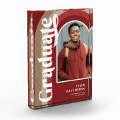 Bloc Photo Retro Red Arch Photo 2025 Graduation (Gauche)