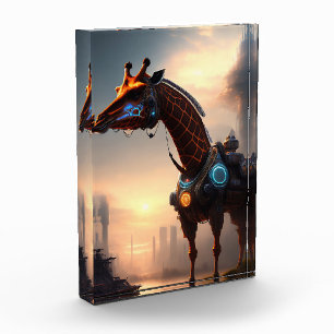 Bloc Photo Robot de girafe futuriste,
