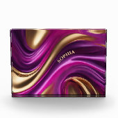 Bloc Photo Rose Abstrait-violet moderne et or- (Devant)