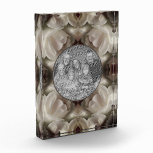 Bloc Photo Rose blanche Floral Abstrait Vintage Ajouter votre