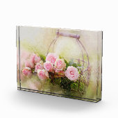 Bloc Photo Rose rose avec panier (Droite)
