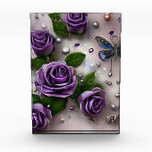Bloc Photo Roses Violettes & Perles (Devant)