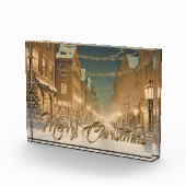 Bloc Photo Rues de Noël couvertes de neige dans un centre-vil (Droite)