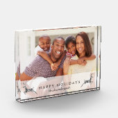 Bloc Photo Rustic Happy Holidays Photo with Deer Photo Block (Gauche)