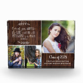 Bloc Photo Rustic Wood Graduation chrétienne Bible Verse (Devant)
