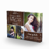 Bloc Photo Rustic Wood Graduation chrétienne Bible Verse (Droite)