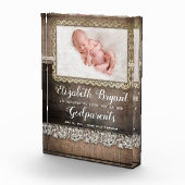 Bloc Photo Rustique Béni De Vous Faire Godparents Photo Cadea (Droite)