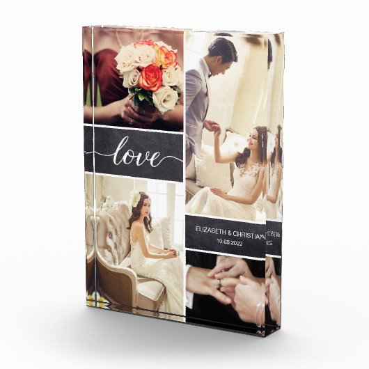 Bloc Photo Rustique Mariage Photo Collage Love script (Droite)