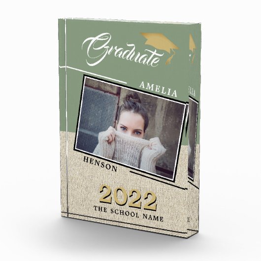 Bloc Photo Rustique Moderne Green Graduate Graduate (Droite)