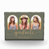 Bloc Photo Sage Green Gold Arch Photo Graduation (Devant)