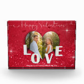 Bloc Photo Saint-Valentin Coeur Photo Parties scintillant rou (Devant)