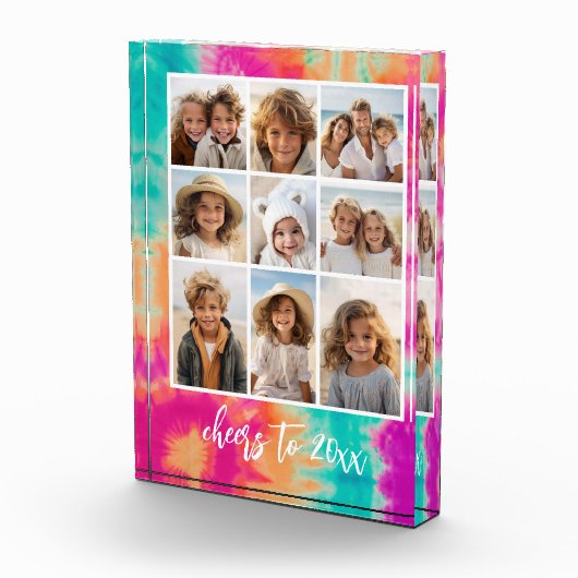 Bloc Photo Salutations au Nouvel An Cravate-Dye Turquoise les (Droite)