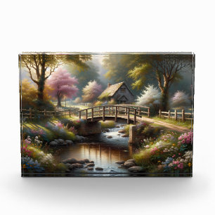 Bloc Photo Scène de cottage printanier Cottagecore