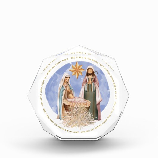 Bloc Photo Scène De Nativité Éloignée Dans Un Manger Lyrics (Devant)