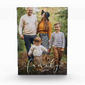 Bloc Photo Script Coeur moderne de famille personnalisée (Devant)