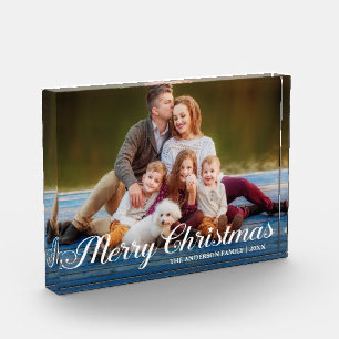 Bloc Photo Script de calligraphie Photo Merry Christmas Star