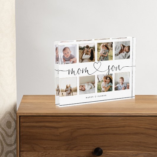 Bloc Photo Script de coeur Maman & Son | Collage de la grille