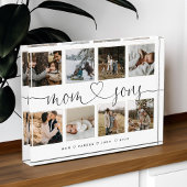 Bloc Photo Script de coeur Maman & Sons | Collage de la grill