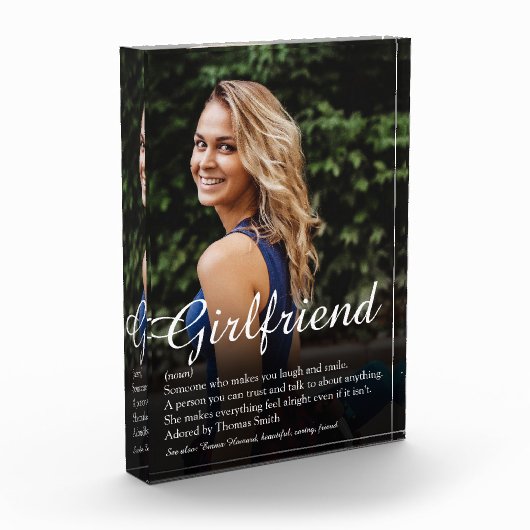 Bloc Photo Script élégant de définition de copine (Gauche)