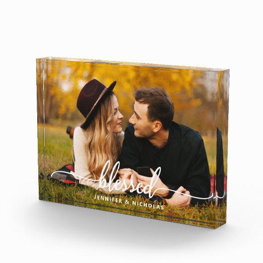 Bloc Photo Script moderne bienheureux en couple (Droite)