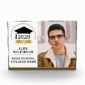 Bloc Photo Script moderne Casquette Grad Grad Graduation simp (Devant)