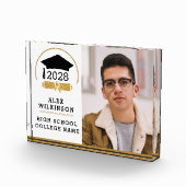 Bloc Photo Script moderne Casquette Grad Grad Graduation simp (Droite)