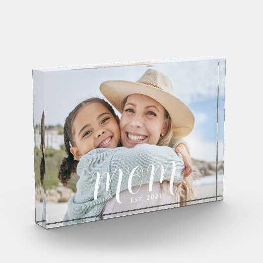 Bloc Photo Script Moderne de Maman Personnalisée (Gauche)